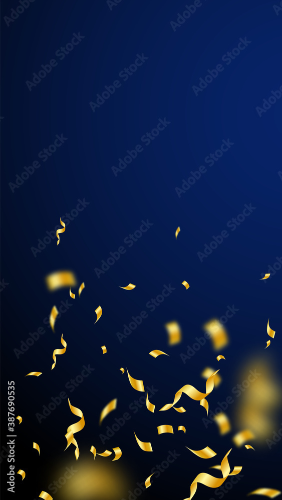 Naklejka premium Streamers and confetti. Gold streamers tinsel and 