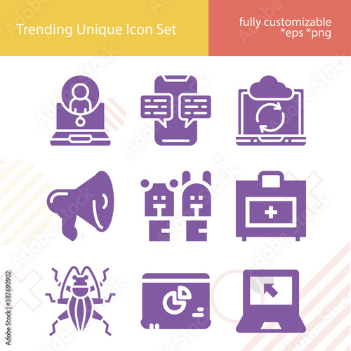 Simple set of initial related filled icons.