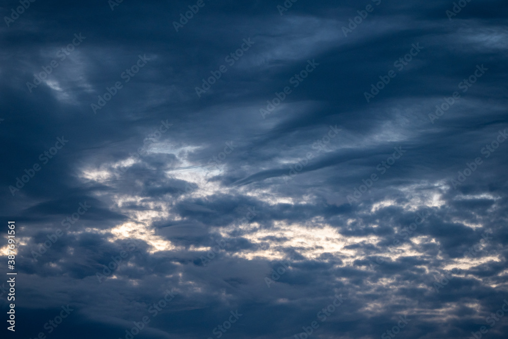 dramatic cloud formation right after sunset on an overcast day dramatic cloud formation right after sunset on an overcast day