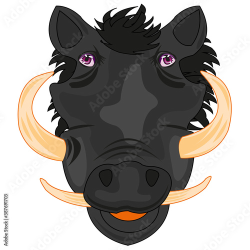 Wild african ungulate animal wart hog mug