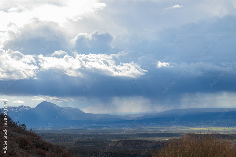 Storm clouds over Mesa Verde National Park, Colorado, USA