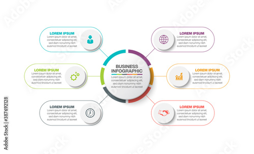 Business circle. timeline infographic icons designed for abstract background template milestone element modern diagram process technology digital marketing data presentation chart Vector
