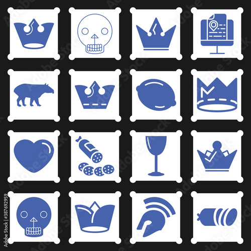 16 pack of unclear  filled web icons set