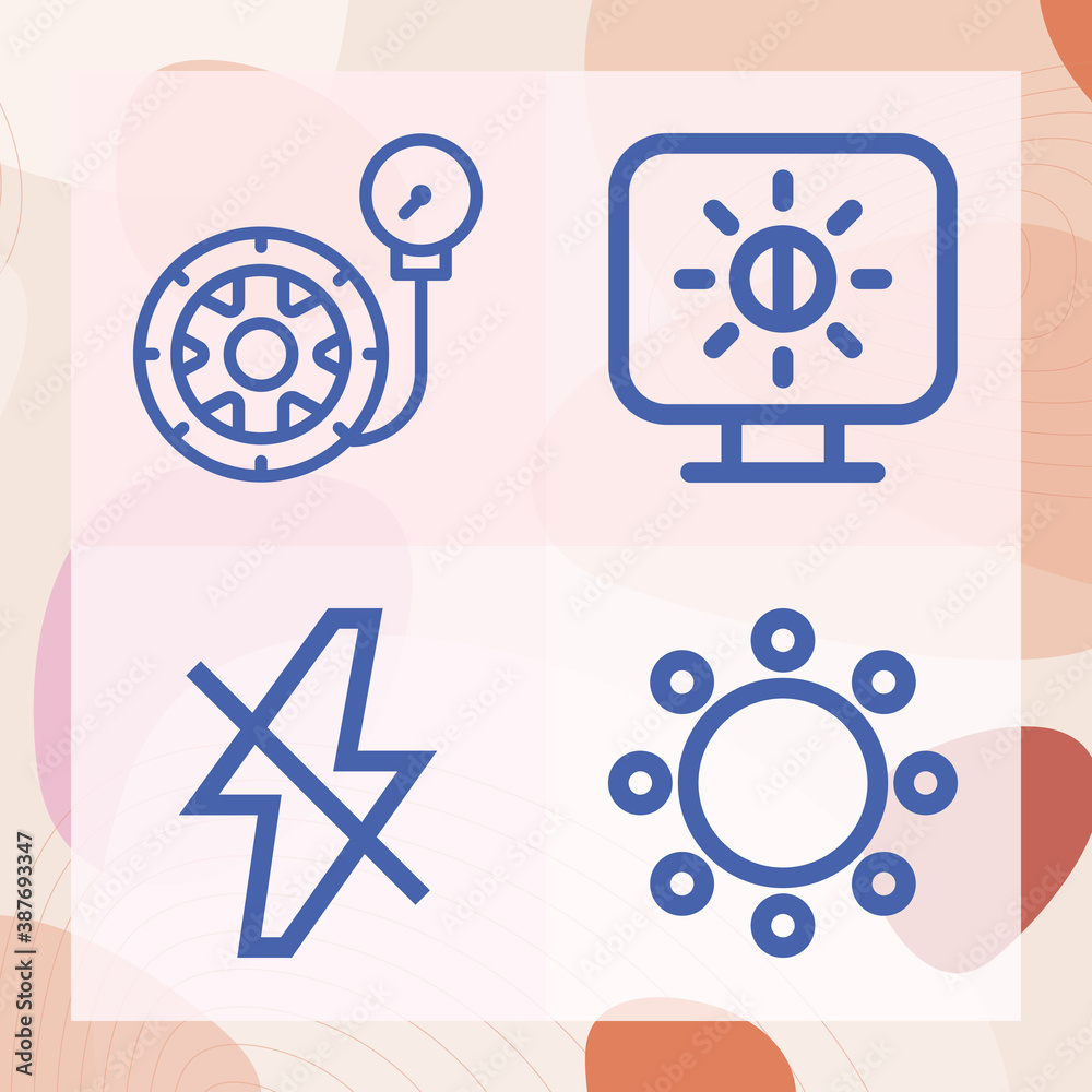 Simple set of gradient related lineal icons Simple set of gradient related lineal icons