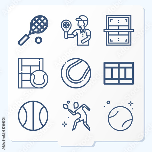 Simple set of 9 icons related to service break