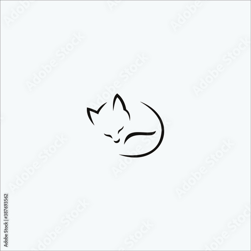 illustration logo cat icon templet