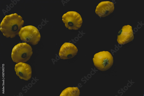 Mixed Organic pumpkins macro close up