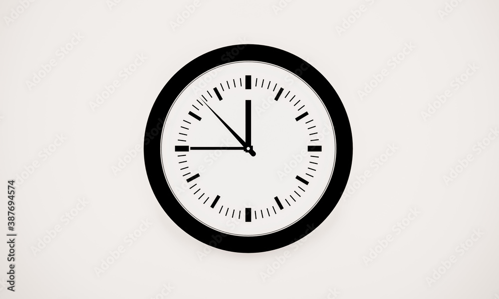 Analog clock time concept on modern pastel style simple background for banner flyer poster or website 3d rendering black clock front view Analog clock time concept on modern pastel style simple background for banner flyer poster or website 3d rendering black clock front view
