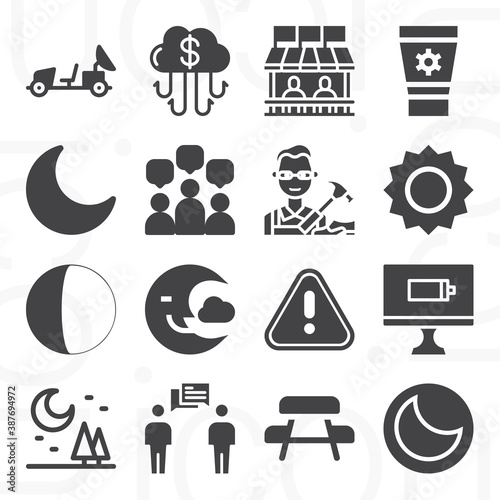 16 pack of expose  filled web icons set