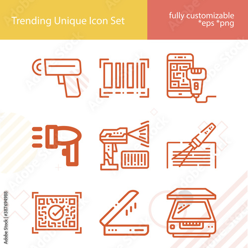 Obraz na plátně Simple set of weakening related lineal icons.