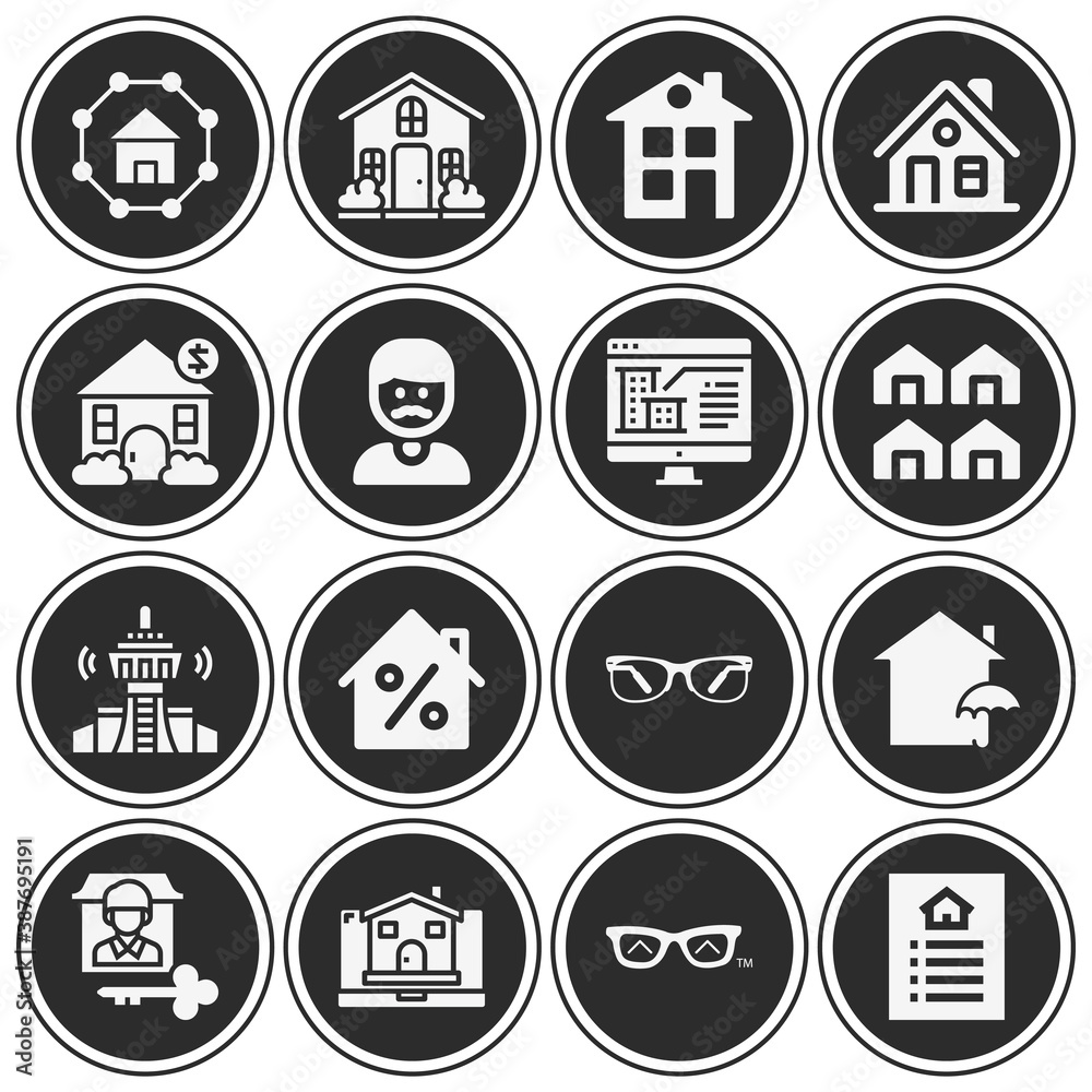 16 pack of imaginary filled web icons set 16 pack of imaginary filled web icons set