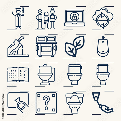 Simple set of hinder related lineal icons.
