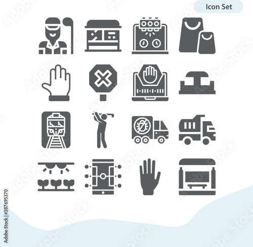 Simple set of driving related filled icons.