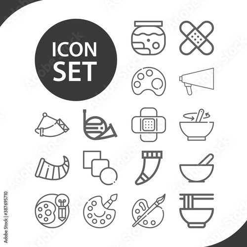 Simple set of rainbow related lineal icons.