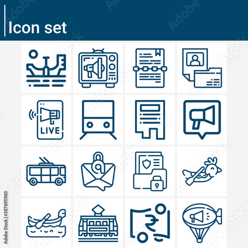 Simple set of disclosed related lineal icons.