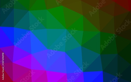 Dark Multicolor  Rainbow vector triangle mosaic texture.