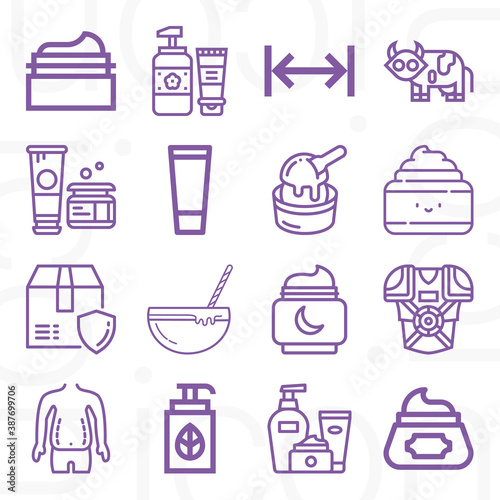 16 pack of thick  lineal web icons set