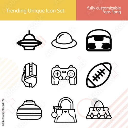Simple set of objectivity related lineal icons.
