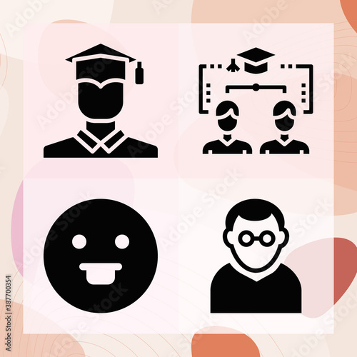 Simple set of phd related filled icons