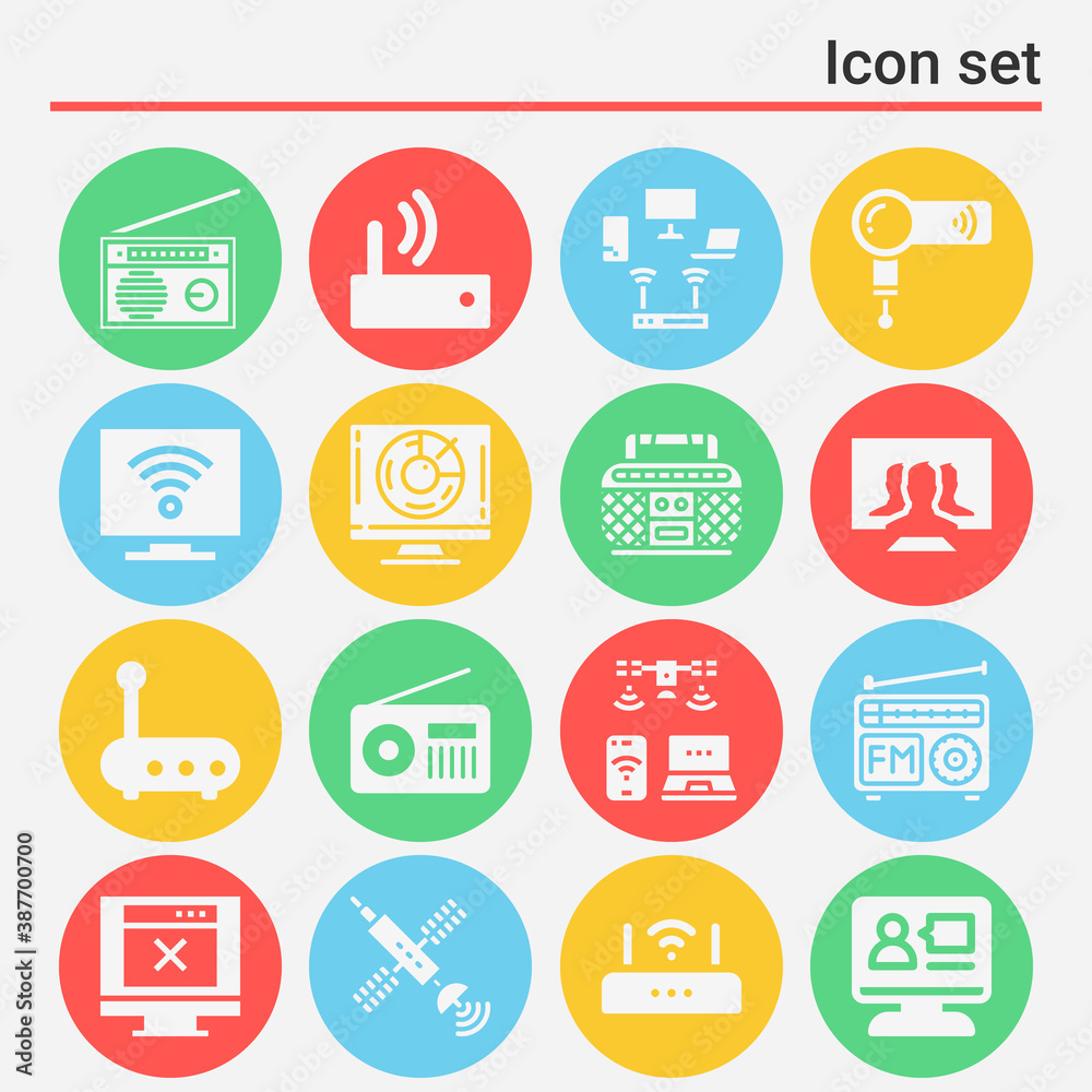 16 pack of receiving system filled web icons set 16 pack of receiving system filled web icons set