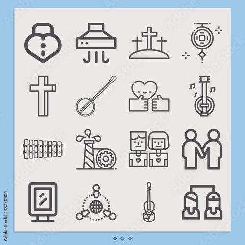 Fototapet Simple set of lineage related lineal icons.