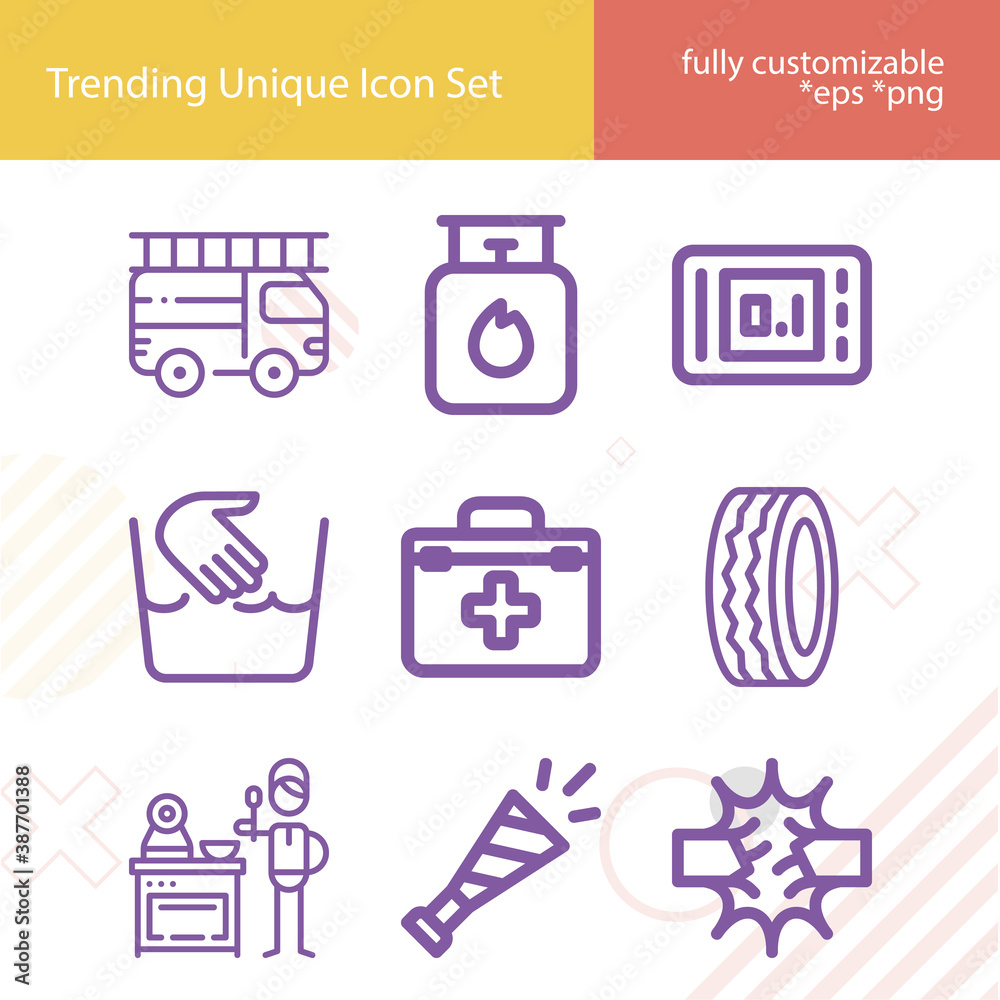Simple set of automobile related lineal icons. Simple set of automobile related lineal icons.