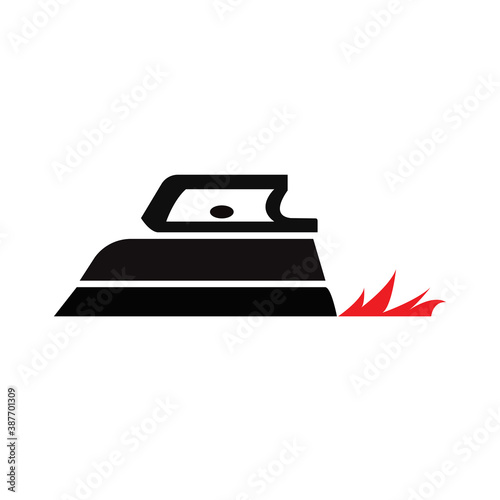 Illustration vector graphic of fire iron logo. White background. Fit for business logo and logo design on shirt.