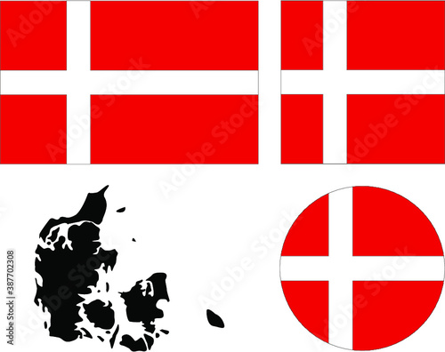 denmark flag map