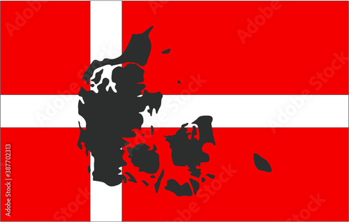 denmark flag and map