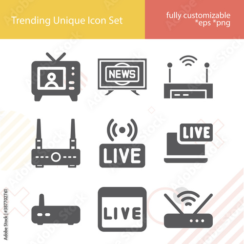 Simple set of acoustic related filled icons.