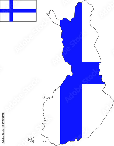 finland map with flag