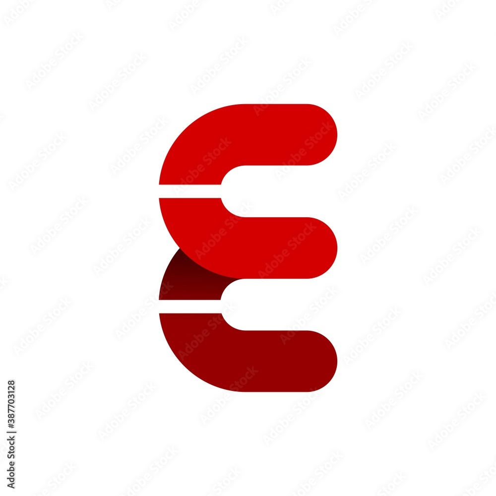 simple abstract red letter E logo simple abstract red letter E logo