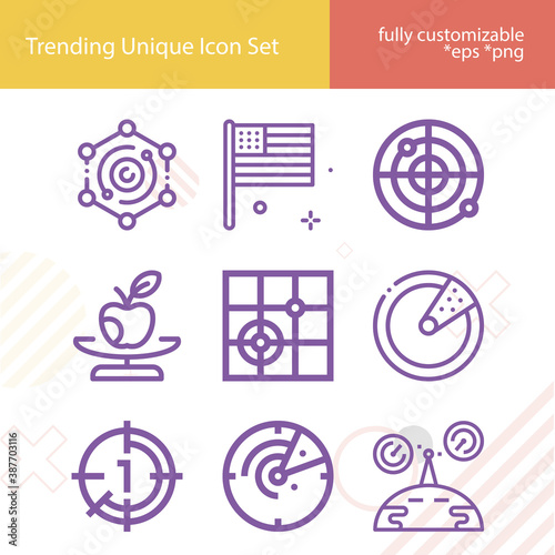 Simple set of census related lineal icons.