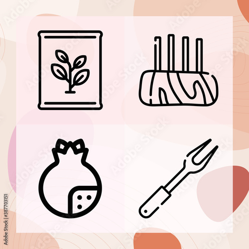 Simple set of fare related lineal icons