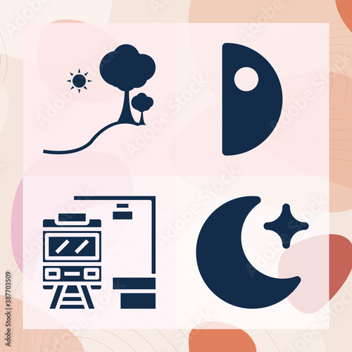 Принти на полотні Simple set of evening related filled icons