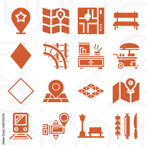 16 pack of sidewalk  filled web icons set