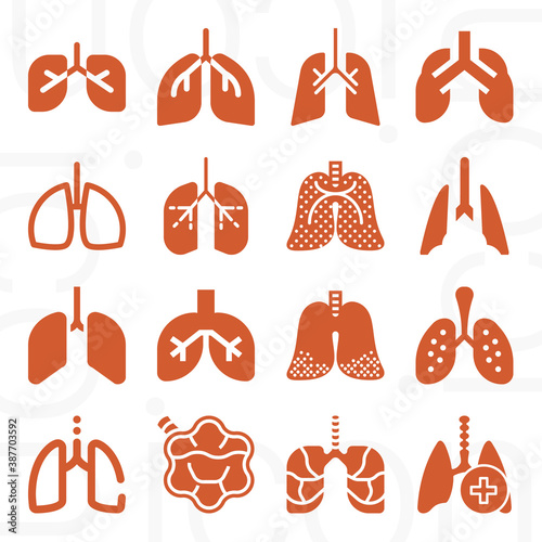 16 pack of bronchial artery  filled web icons set