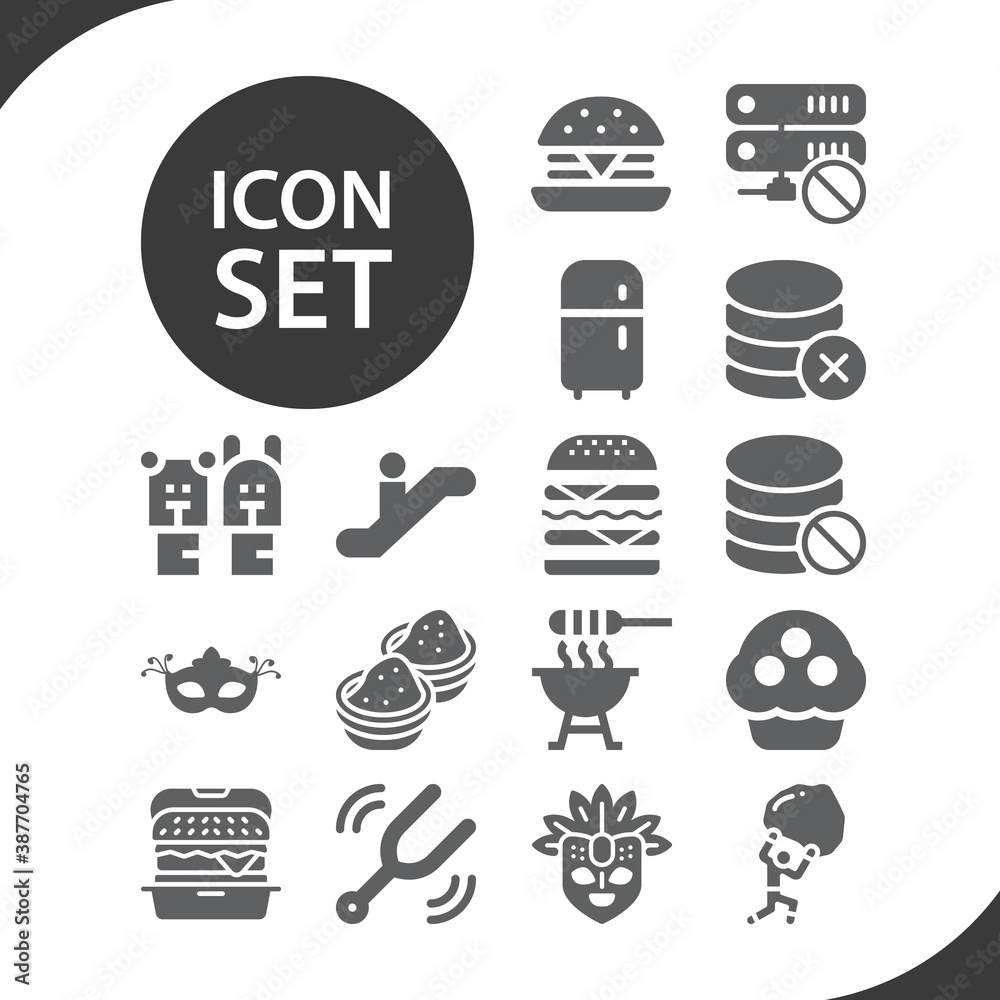 Simple set of serving related filled icons.