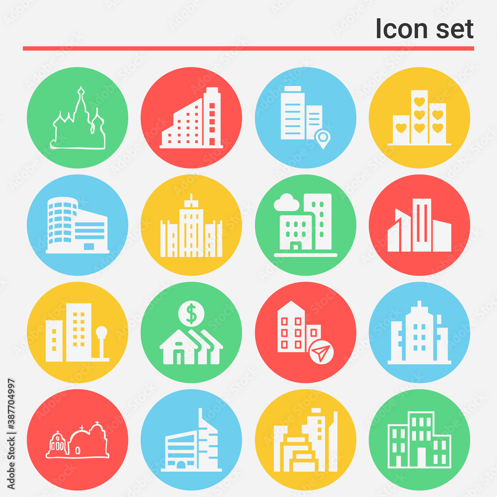 16 pack of apartments filled web icons set 16 pack of apartments filled web icons set