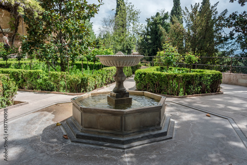 fountain in alhambra.
garden in generalife, andalucia. spain