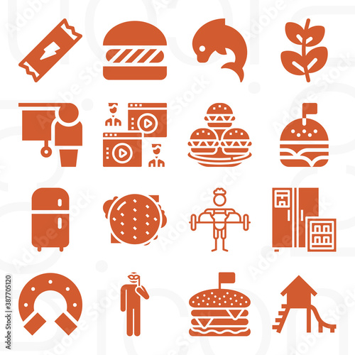 16 pack of division  filled web icons set