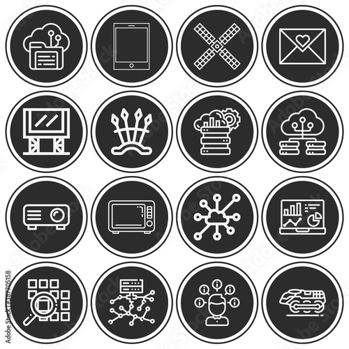 16 pack of epic lineal web icons set
