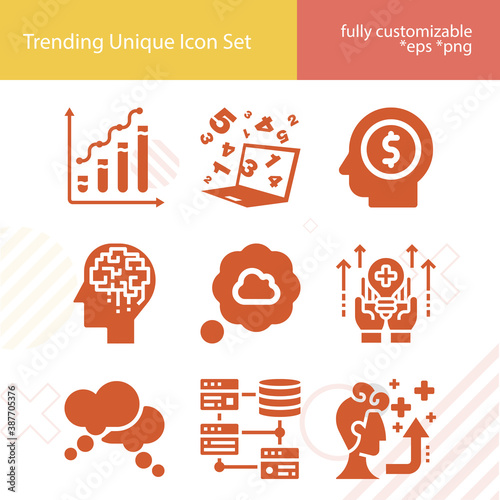 Simple set of rational related filled icons.