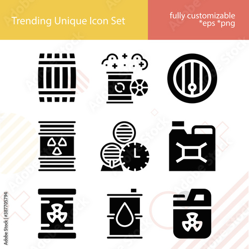 Simple set of fermentation related filled icons.