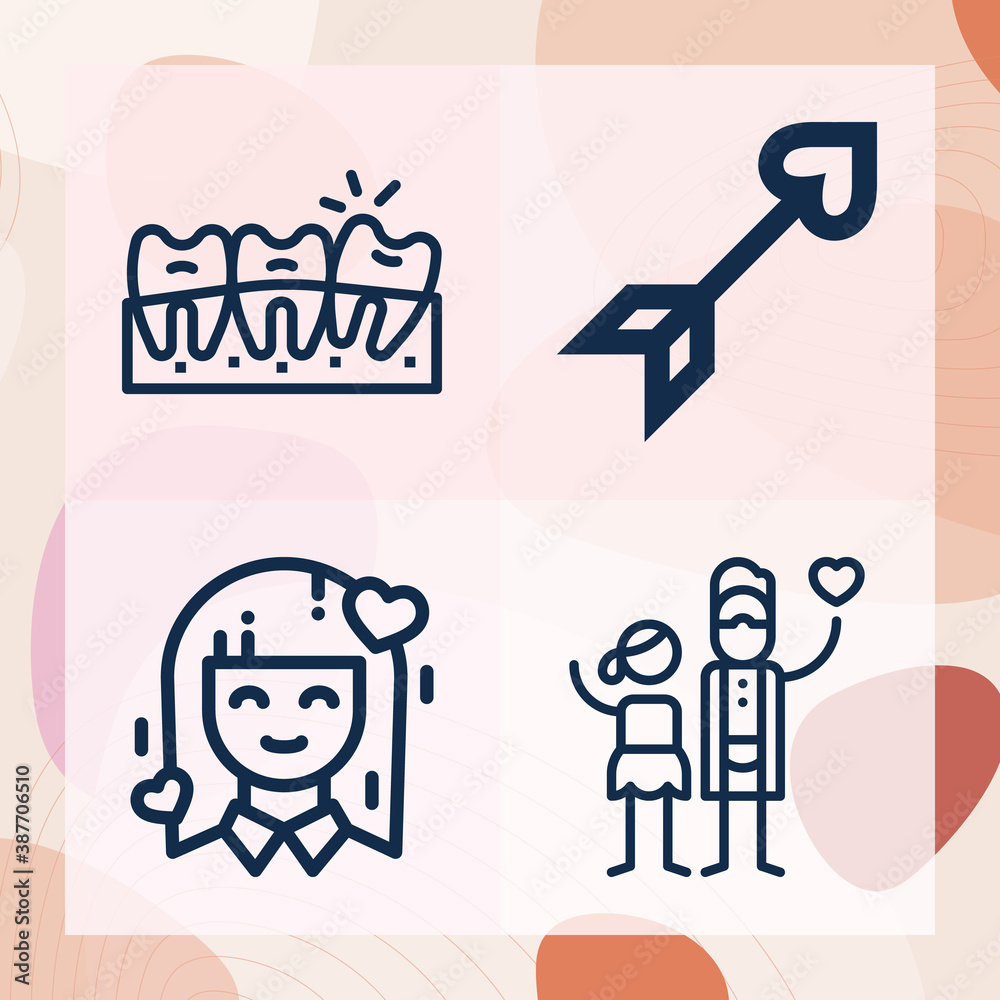 Simple set of human related lineal icons