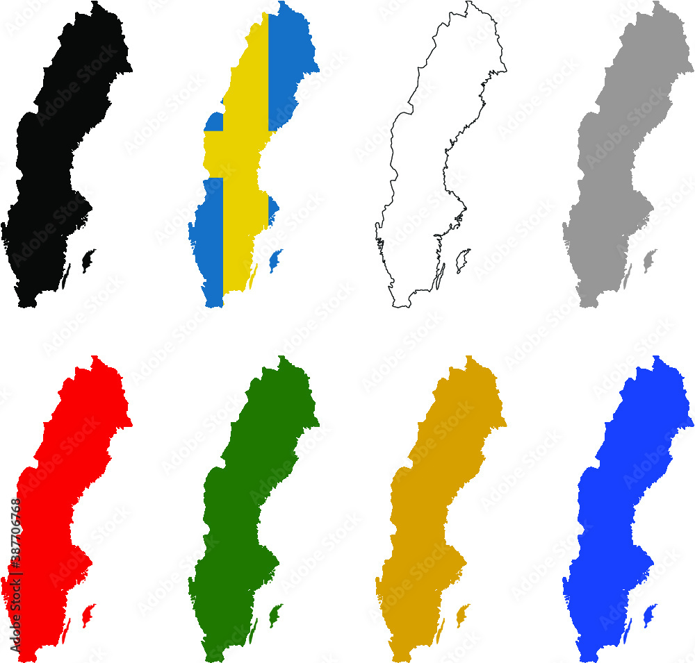 Fototapeta premium sweden maps with flag