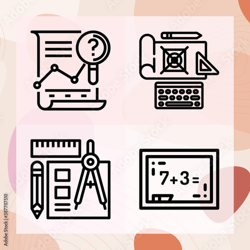 Simple set of differential related lineal icons