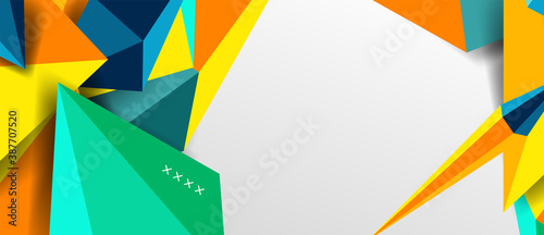 3d low poly abstract shape background vector illustration