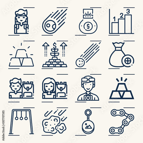 Simple set of hotels related lineal icons.
