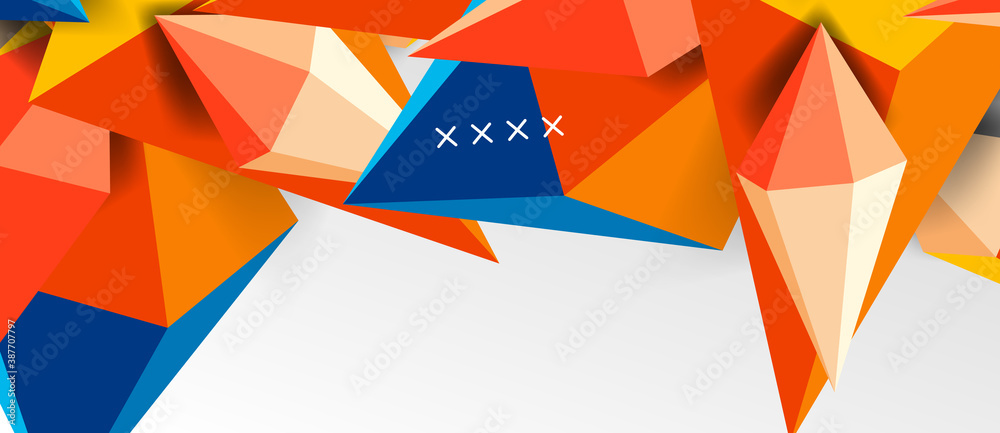 3d low poly abstract shape background vector illustration